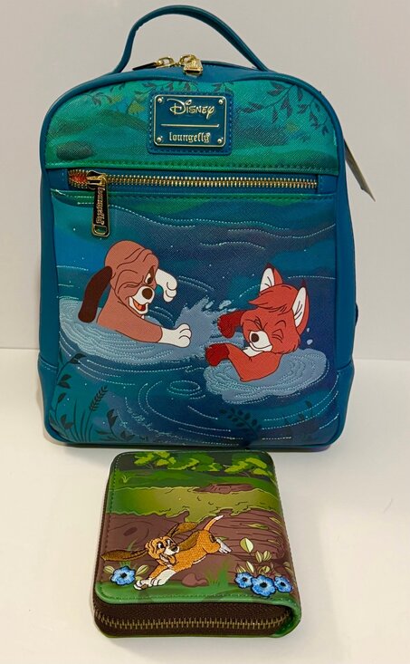 Loungefly Handbags - Loungefly Disney Fox & The Hound Water Fight Mini Backpack & Wallet Set